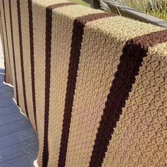 Brown and tan afghan. Great detail. - Picture 4 of 6